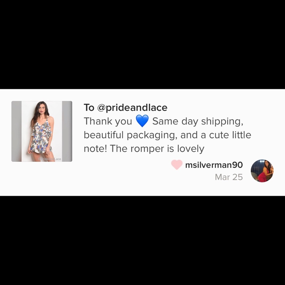 LAST 1️⃣ ☀️Cream\Blue Floral Romper☀️[PRICE FIRM] - Picture 3 of 3